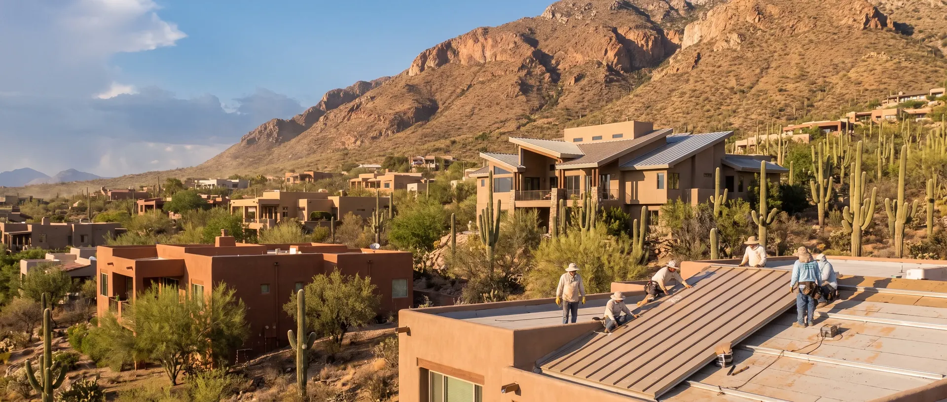 Oro Valley homes on the desert bajada below the west face of the Santa Catalina Mountains