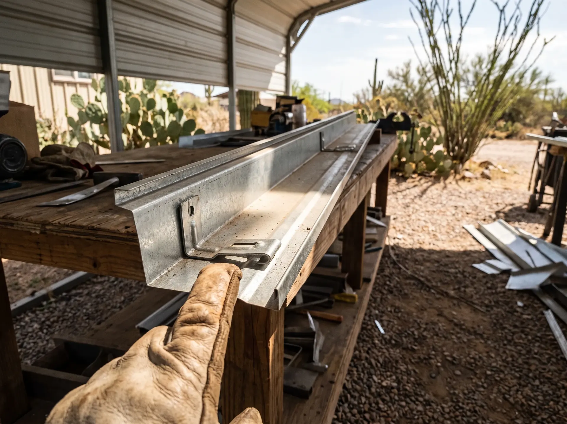 Close view of a standing seam rib and concealed clip showing how the panel moves with heat